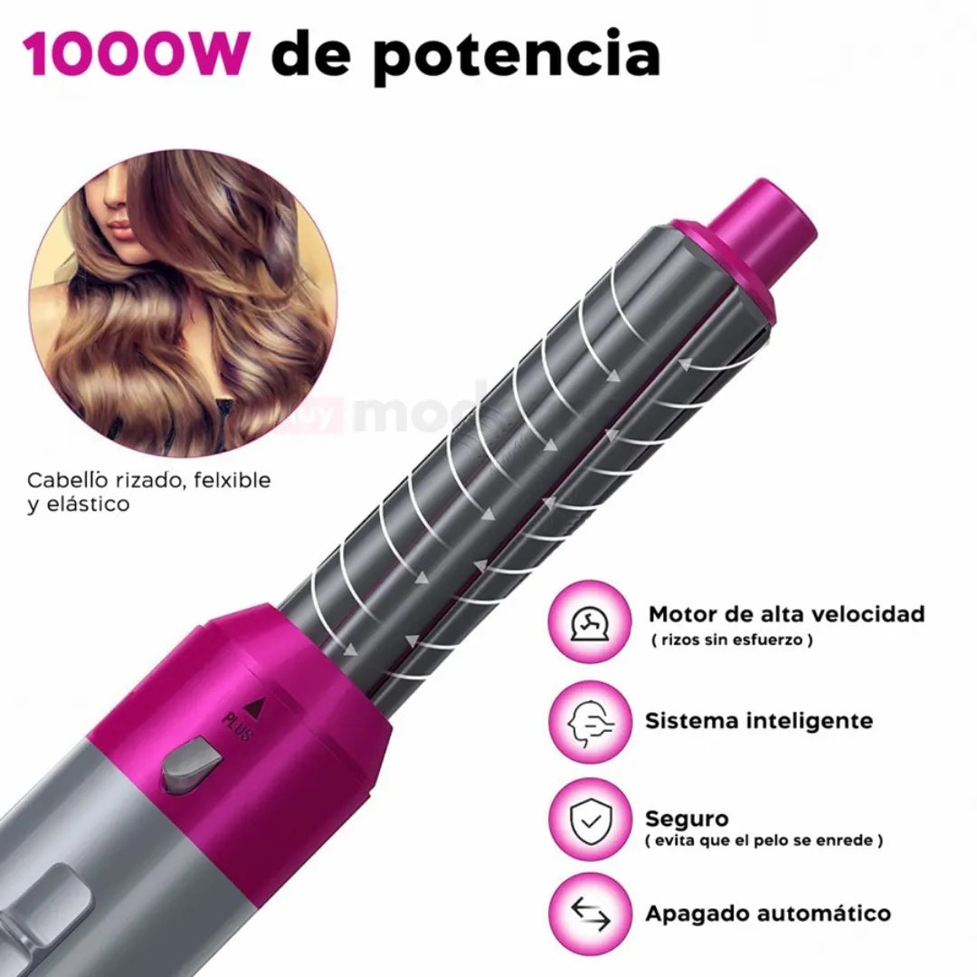 Cepillo 5 en 1 - Alisa, Da volumen, Riza, Ondula y Peina
