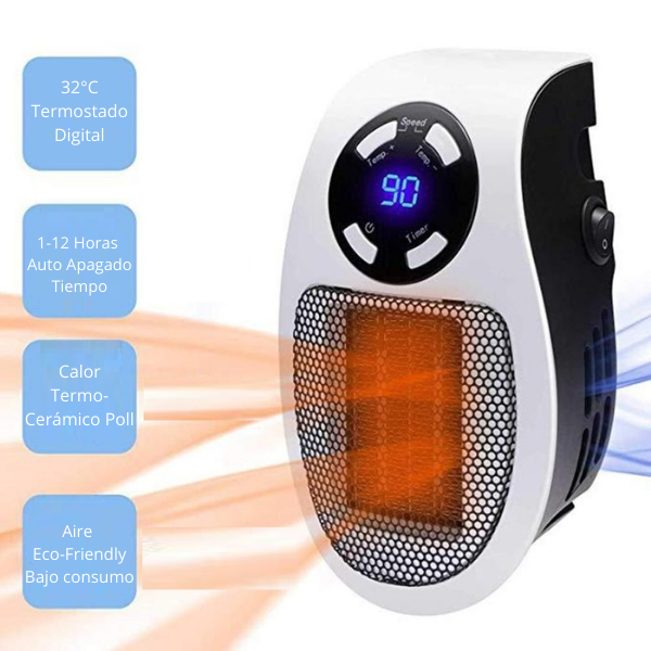 Calefactor Portátil | 500W con Control Remoto